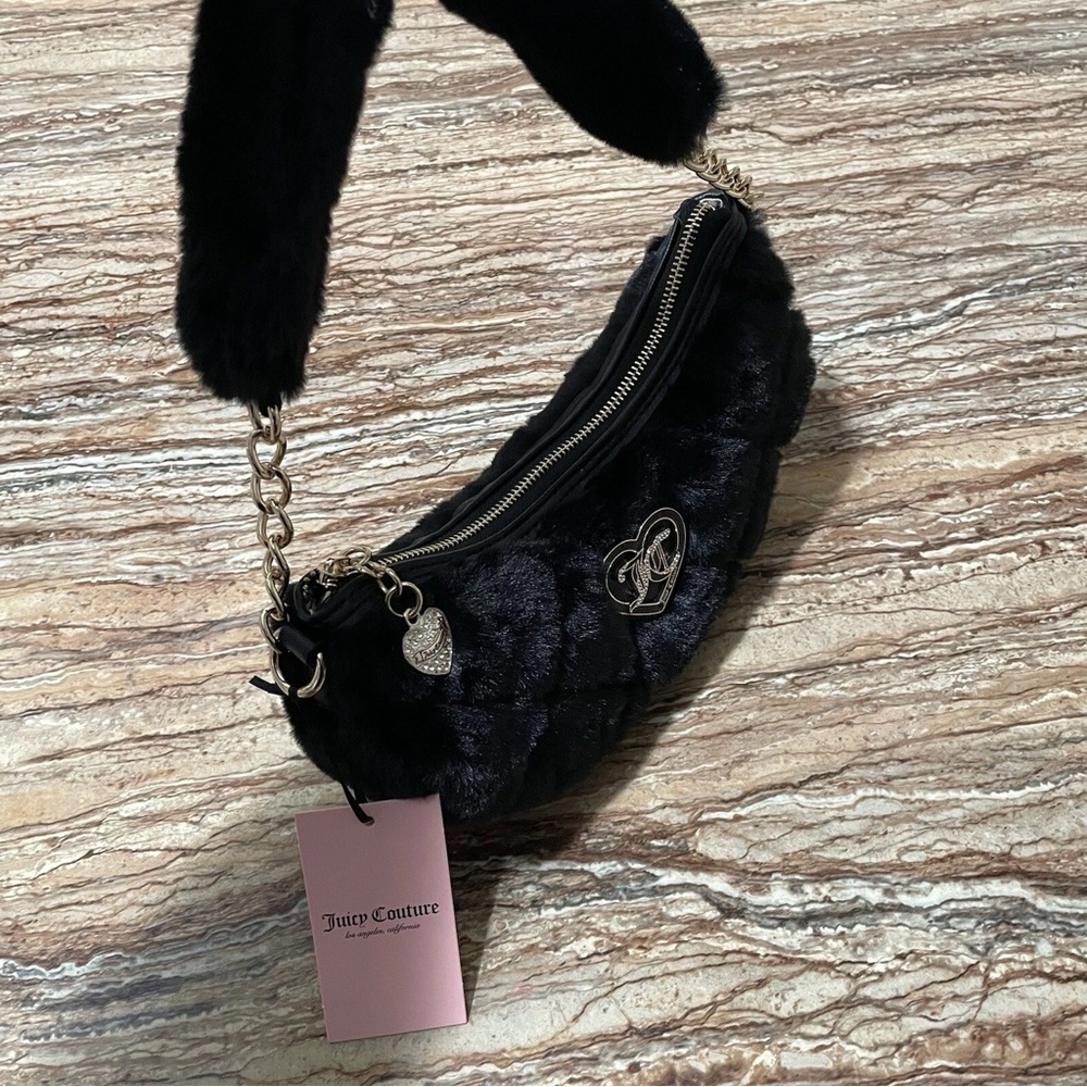 Juicy Couture Black Faux Fur Mini Bag - Picture 6 of 7